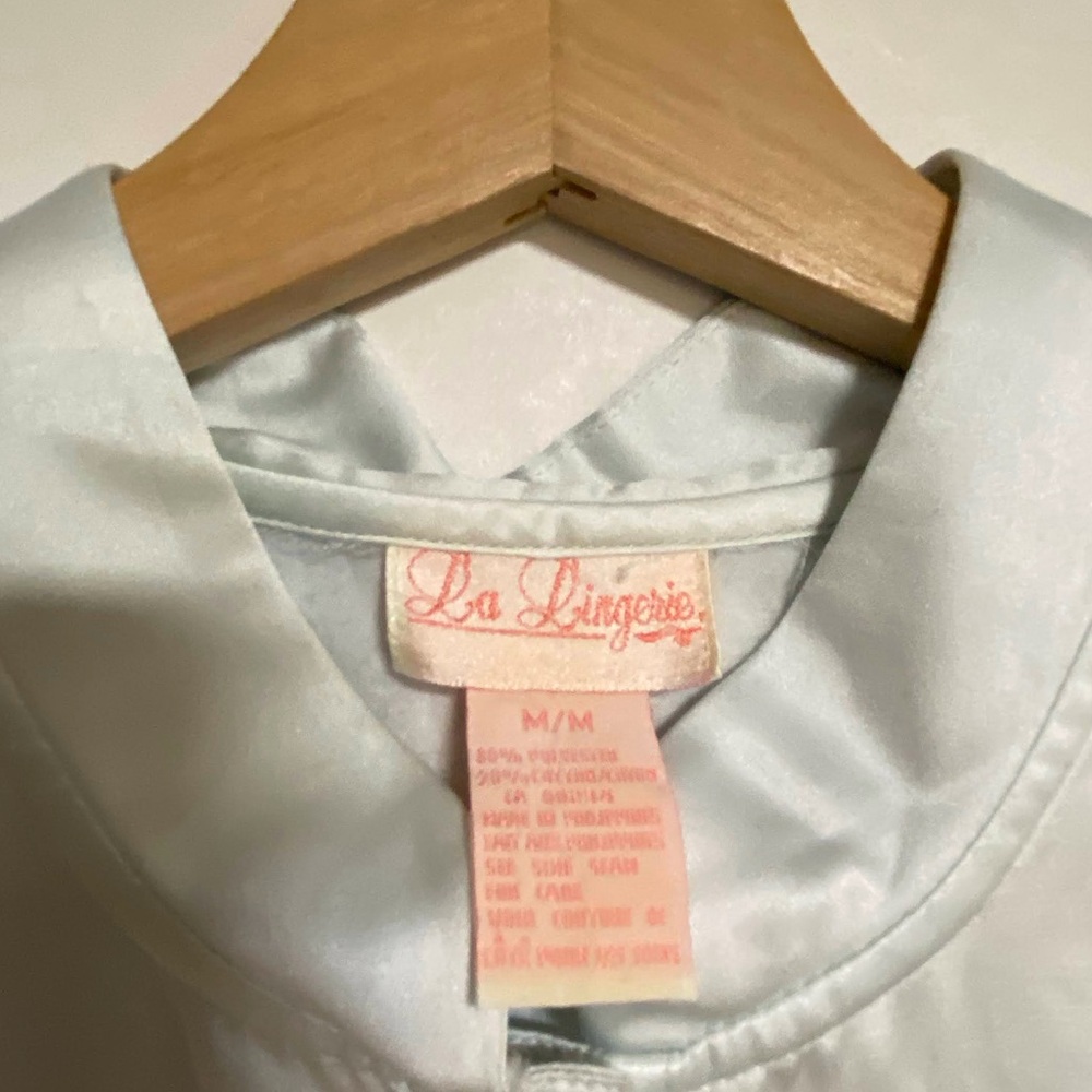 La Lingerie Light Blue Satin Embroidered Nightgown – M - Picture 5 of 11